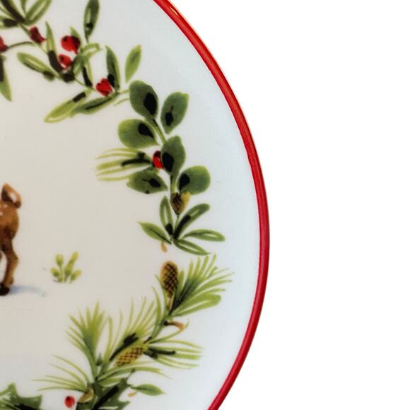 Ceramica Cuore Christmas Ceramic Appetizer Plates 8in Made in Italy Set of 4 New - Picture 11 of 15